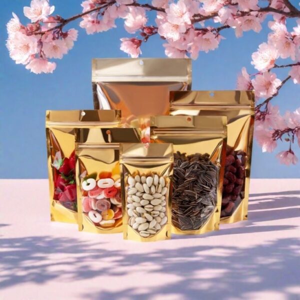 Gold Stand Up Food Pouch - 100pcs